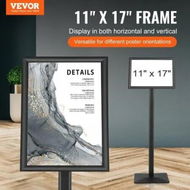 Detailed information about the product Pedestal Sign Holder Adjustable Poster Stand 11 x 17 Inch Metal Base