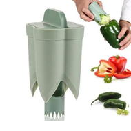 Detailed information about the product Pepper Seed Corer Remover, 2 in 1 Bell Pepper Cutter Pepper Porer Seed Remover Tool for Vegetables Kitchen Gadget