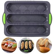 Detailed information about the product Perforated Silicone Baguette Pan Bake Delicious French Bread Loaves with Ease Oven Safe and Non-Stick Kitchen Accessories Color Drak Grey