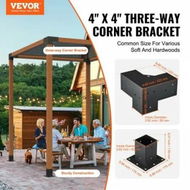 Detailed information about the product Pergola Bracket Kit 101.6 x 101.6 mm, 8pcs 3-Way Heavy Duty Corner Bracket Woodworks DIY Post Base, Easy Installation Wooden Beams for Gazebos, Patio Pergolas, Log Cabin Outdoor Pergola Hardware