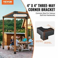 Detailed information about the product Pergola Bracket Kit 101x101mm, 4pcs 3-Way Heavy Duty Corner Bracket Woodworks DIY Post Base Kit, Easy Installation Wooden Beams for Gazebos, Patio Pergolas, Log Cabin Outdoor Pergola Hardware