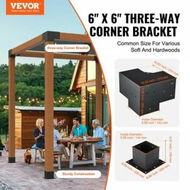 Detailed information about the product Pergola Bracket Kit 152.4 x 152.4 mm, 8pcs 3-Way Heavy Duty Corner Bracket Woodworks DIY Post Base, Easy Installation Wooden Beams for Gazebos, Patio Pergolas, Log Cabin Outdoor Pergola Hardware