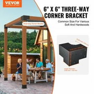 Detailed information about the product Pergola Bracket Kit 152x152mm, 4pcs 3-Way Heavy Duty Corner Bracket Woodworks DIY Post Base Kit, Easy Installation Wooden Beams for Gazebos, Patio Pergolas, Log Cabin Outdoor Pergola Hardware