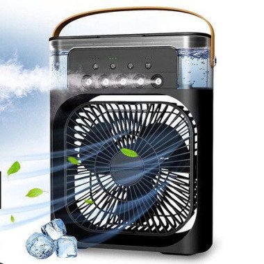 Personal Air Cooler, Portable Air Conditioner Fan, Mini Evaporative Cooler for Your Desk, Nightstand, or Coffee Table (Black)