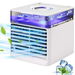 Personal Air Cooler,Mini Air Conditioner Portable Evaporative Cooling USB Fan With 7 Colors LED Light,Humidifier with 3 Speeds for Home Room Office. Available at Crazy Sales for $24.99