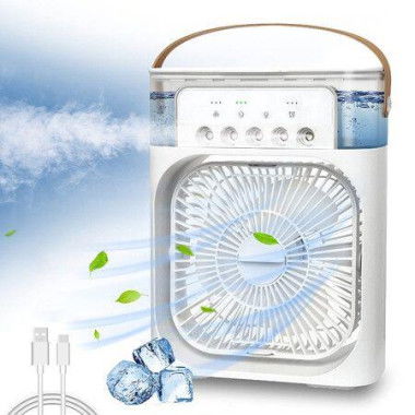 Personal Air Cooler,Portable Air Conditioner Fan,Mini Evaporative Cooler with 7 Colors LED Light,1/2/3 H Timer,3 Wind Speeds and 3 Spray Modes