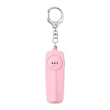 Personal Alarm Keychain 130dB Self Defense Security With Led Light For Women Girls Kids Elderly Color Pink