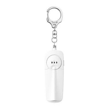 Personal Alarm Keychain 130dB Self Defense Security With Led Light For Women Girls Kids Elderly Color White