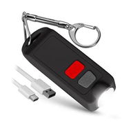 Detailed information about the product Personal Safety Siren Alarm Keychain for Women, USB Rechargeable Self Defense Sound Alert Device Key Chain (Black)