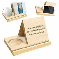 Detailed information about the product Personalized Bookshelf with Cup Holders,Tablet Holder,Mobile Phone Holder,Study Desk Decorations,Wood Book Rest