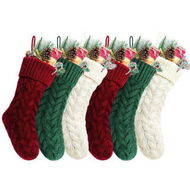 Detailed information about the product Personalized Christmas Stockings,18In Large Family Knitted Xmas Stocking with Leather Nameplate for Kids,6 Pack Customized Christmas Stockings for Fireplace Holiday