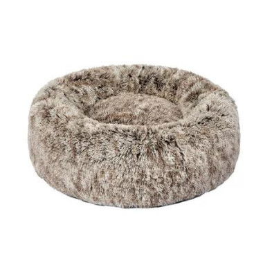 Pet Bed Cat Dog Donut Nest Calming M Brown Medium