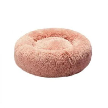 Pet Bed Cat Dog Donut Nest Calming M Pink Medium