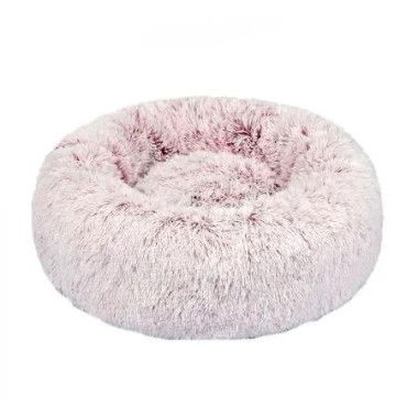 Pet Bed Cat Dog Donut Nest Calming M Pink Medium