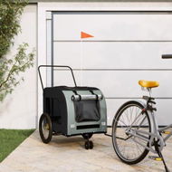 Detailed information about the product Pet Bike Trailer Black and Grey Oxford Fabric and Iron