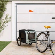 Detailed information about the product Pet Bike Trailer Black and Grey Oxford Fabric and Iron