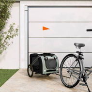 Detailed information about the product Pet Bike Trailer Black and Grey Oxford Fabric and Iron