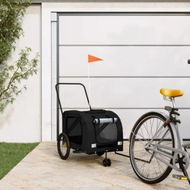 Detailed information about the product Pet Bike Trailer Black Oxford Fabric and Iron