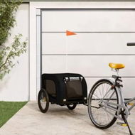 Detailed information about the product Pet Bike Trailer Black Oxford Fabric and Iron