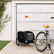 Detailed information about the product Pet Bike Trailer Black Oxford Fabric and Iron