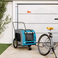 Detailed information about the product Pet Bike Trailer Blue and Grey Oxford Fabric and Iron