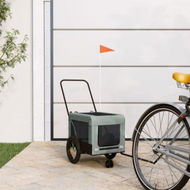 Detailed information about the product Pet Bike Trailer Grey and Black Oxford Fabric and Iron