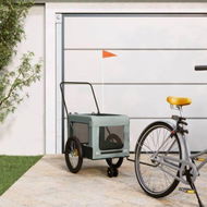 Detailed information about the product Pet Bike Trailer Grey and Black Oxford Fabric and Iron