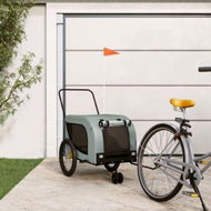 Detailed information about the product Pet Bike Trailer Grey and Black Oxford Fabric and Iron