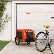 Detailed information about the product Pet Bike Trailer Orange and Black Oxford Fabric and Iron