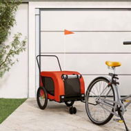 Detailed information about the product Pet Bike Trailer Orange and Black Oxford Fabric and Iron