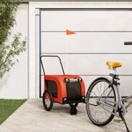 Detailed information about the product Pet Bike Trailer Orange and Black Oxford Fabric and Iron