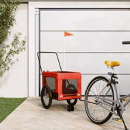 Detailed information about the product Pet Bike Trailer Orange and Black Oxford Fabric and Iron