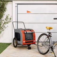 Detailed information about the product Pet Bike Trailer Orange and Grey Oxford Fabric and Iron