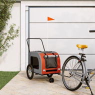 Detailed information about the product Pet Bike Trailer Orange and Grey Oxford Fabric and Iron