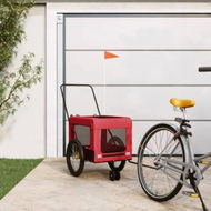 Detailed information about the product Pet Bike Trailer Red and Black Oxford Fabric and Iron