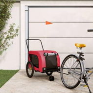 Detailed information about the product Pet Bike Trailer Red and Black Oxford Fabric and Iron