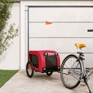 Detailed information about the product Pet Bike Trailer Red and Black Oxford Fabric and Iron