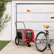 Detailed information about the product Pet Bike Trailer Red and Grey Oxford Fabric and Iron