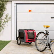 Detailed information about the product Pet Bike Trailer Red and Grey Oxford Fabric and Iron