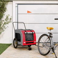 Detailed information about the product Pet Bike Trailer Red and Grey Oxford Fabric and Iron