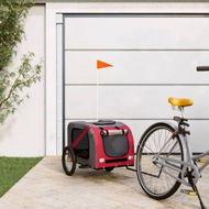 Detailed information about the product Pet Bike Trailer Red and Grey Oxford Fabric and Iron