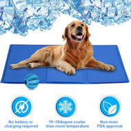 Detailed information about the product Pet Cooling Mat Foldable Puppy Ice Mat Blue Double-layer Pressing Ice Pad Machine Washable Summer Reusable Training Pad For Dog Size L