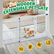 Detailed information about the product Pet Dog Safety Gate Pen Retractable Puppy Cat Playpen Freestanding Stairs Doorway Barrier Fence Portable Enclosure with Door