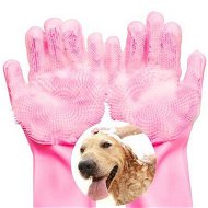 Detailed information about the product Pet Grooming Gloves Dog Bathing Shampoo Gloves Pet Hair Remover Brush For Cats & Dogs - Pink.