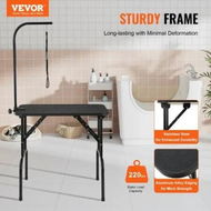 Detailed information about the product Pet Grooming Table Arm with Clamp, 808 x 460 mm Dog Grooming Station, Foldable Pets Grooming Stand for Medium and Small Dogs, Free No Sit Haunch Holder with Grooming Loop, Bearing 99.8kg