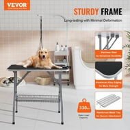 Detailed information about the product Pet Grooming Table Arm with Clamp, 915 x 610mm Dog Grooming Station, Foldable Pets Grooming Stand for Medium and Small Dogs, Free No Sit Haunch Holder with Grooming Loop, Bearing 149.7kg