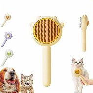 Detailed information about the product Pet Hair Cleaner Brush, Cat Grooming Brush with Release Button, Cat Brush for Removing Long or Short Hair, Cat Massage Brushes,Yellow,1 Pack