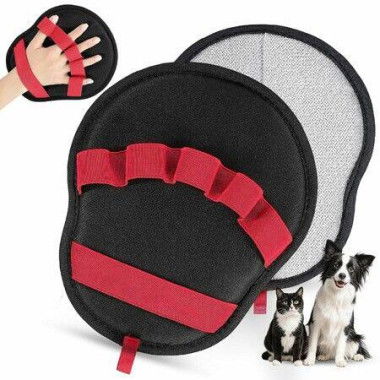 Pet Hair Removal Glove, Magic Brush Electrostatic Mitt for Dogs and Cats, Reusable Grooming Gloves, Dog Hair Remover Tool, Red