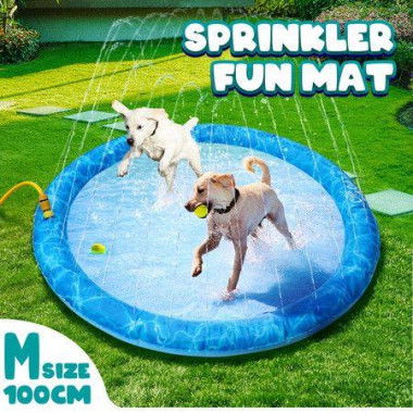 Pet Mat Dog Sprinkler Splash Swimming Paddling Pool Outdoor Water Play Spray Toy 100cm