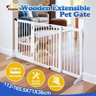 Detailed information about the product Pet Puppy Gate Dog Fence Safety Guard Indoor Wooden Playpen Foldable Freestanding Barrier Protection Net Stair Partition White 3Panels